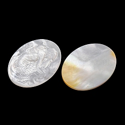 Cabochons sculptés en coquille blanche naturelle&nbsp;SHEL-G024-02C