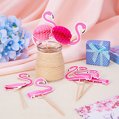 50 шт. 2-х цветные деревянные с бумажными украшениями для торта&nbsp;AJEW-TA0001-61