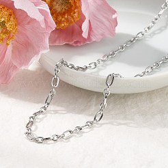 Ожерелья из овальной цепочки из нержавеющей стали 304 толщиной 3.5 мм NJEW-T016-08P