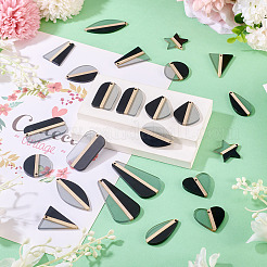 24 шт. подвески из прозрачной смолы и натурального дерева в двух стилях&nbsp;RESI-TA0004-63