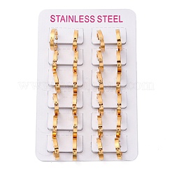 Серьги-кольца из нержавеющей стали 304 с эффектом полировки EJEW-M001-15G