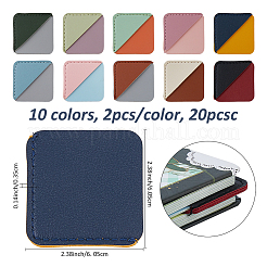 20 шт. 10-х цветные протекторы для углов из искусственной кожи в форме ромба AJEW-FH0006-35