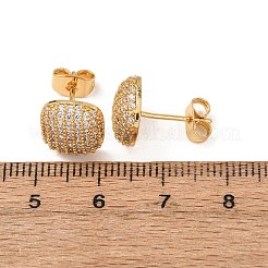 Pendientes de tuerca de circonio cúbico con micro pave de latón&nbsp;EJEW-F418-15G