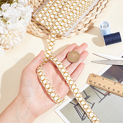 Лента из полиэстера золотого металлизированного цвета длиной 10 м.&nbsp;DIY-WH0491-43A