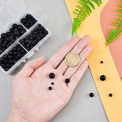 DIY natürliche schwarze Achat Stretch Armbänder machen Kits&nbsp;DIY-NB0004-43