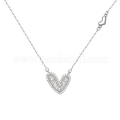 925 подвеска в виде сердца из стерлингового серебра с прозрачным кубическим цирконием FS-WG5B033-01