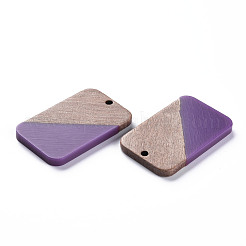 Pendentifs en résine opaque et bois de noyer&nbsp;RESI-T035-38C