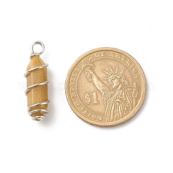 Двойные заостренные подвески из натурального топаза из нефрита&nbsp;PALLOY-JF01686-04