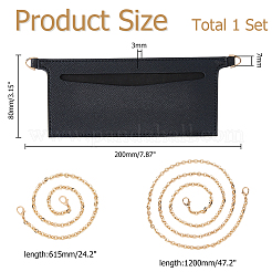 1 insert rectangulaire en cuir PU pour organisateur de sac à main&nbsp;DIY-HS0002-31A