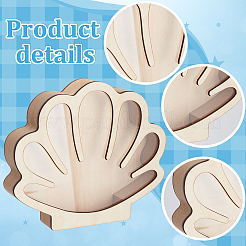 Vetrine portaoggetti in legno a forma di conchiglia con finestra a vista&nbsp;ODIS-WH0080-04A