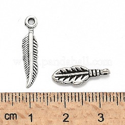 Старинное серебро смешанной перо тибетском стиле сплава подвески&nbsp;TIBEP-MSMC021-31AS