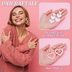 6 пара серег с подвесками из сплава 6 стилей EJEW-UN0002-58