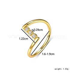 Элегантное кольцо с геометрическим узором и инкрустацией из циркона для ежедневного ношения у женщин WL4318-4