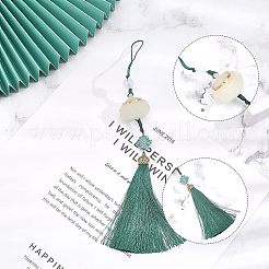 Кулон из смолы со светящимся лотосом HJEW-WH0042-56