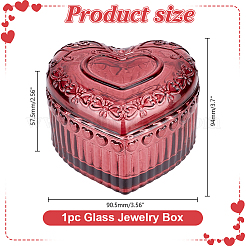 Стеклянные шкатулки для хранения украшений в форме сердца DIY-WH0899-48B