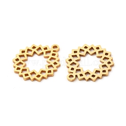 ステンレスペンダント201個  中空花のチャーム  ゴールドカラー  17.5x15.8x0.9mm  穴：1.4mm&nbsp;STAS-K251-067G