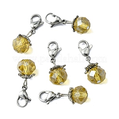 Гальванизировать граненых стеклянных подвесок HJEW-TAC0004-06