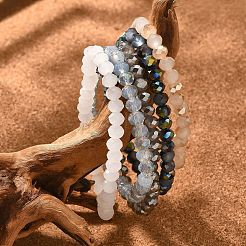 Electroplate стеклянные бусы браслеты простирания BJEW-JB04021