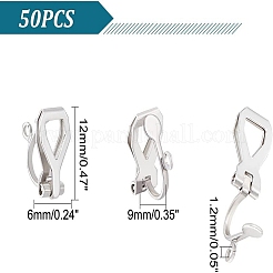 50 pieza de accesorios para pendientes con clip de acero inoxidable 304&nbsp;STAS-UN0057-37