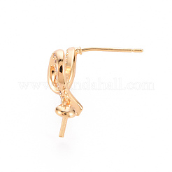 Серьги из латуни с микропейвом и прозрачным фианитом KK-T062-232G-NF