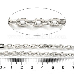 変色しにくい304ステンレススチールアズキチェーン  溶接されていない  スプールで  フラットオーバル  ステンレス鋼色  6x5x1.2mm  約328.08フィート（100m）/ロール&nbsp;CHS-Q001-18-100m