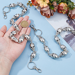 2 шт. 2 стиля хэллоуин череп сплав подвеска цепь пояса HJEW-HS00032