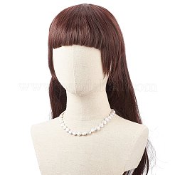 女性用真鍮クラスプ付き天然ケシパールビーズネックレス  ホワイト  15.94インチ（40.5cm）&nbsp;NJEW-JN04058