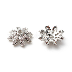 Колпачки для бусин из прозрачного кубического циркония из латуни KK-G420-31P