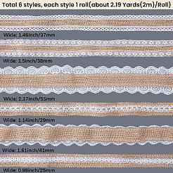 6 rouleau de ruban de jute de 6 styles&nbsp;OCOR-GF0006-40