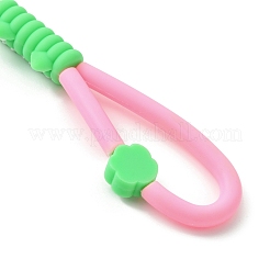 猫の足跡プリント PVC & 鉄合金 ロブスター クロー クラスプ キーチェーン  ピンク  180mm&nbsp;KEYC-JKC01105-05