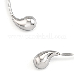 Женские ожерелья-чокеры из нержавеющей стали 304 в форме капли NJEW-R003-01P-01