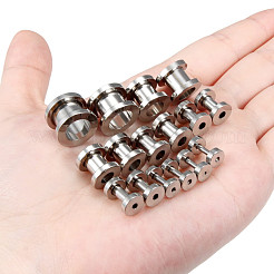 304ステンレススチール耳栓ゲージ  男性と女性のためのスクリュートンネル耳拡張器  ステンレス鋼色  2mm&nbsp;WG10FF3-26