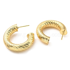Aretes redondos de latón chapado en rejilla&nbsp;KK-C026-19A-G