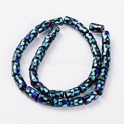 Ручной работы из золота и серебра фольга стеклянные бусины столбцов LAMP-L041-01B