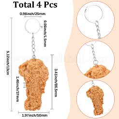 4 portachiavi con ciondolo in PVC a forma di coscia di pollo&nbsp;KEYC-SC0002-22