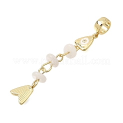 Ciondoli pendenti europei in ottone con pavé di zirconi cubici&nbsp;GG-CBA3401-01G-B05