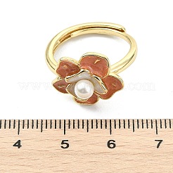 Verstellbare Fingerringe aus Messing und Emaille&nbsp;RJEW-JR01028