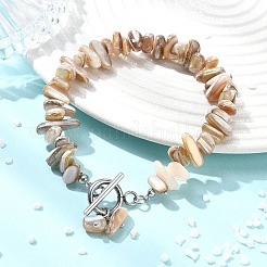 Armbänder mit Anhängern aus natürlichen Süßwassermuscheln&nbsp;BJEW-JB14016