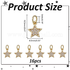 16шт стеллажное покрытие латунь микро проложить прозрачные подвески из кубического циркония&nbsp;KK-HY0004-14