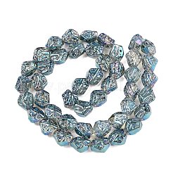 電気メッキガラスビーズセット  ナゲット  士官候補生ブルー  13.5~14x13~13.5x10mm  穴：1mm  約45個/連  24.21インチ（61.5cm）&nbsp;EGLA-N012-08T