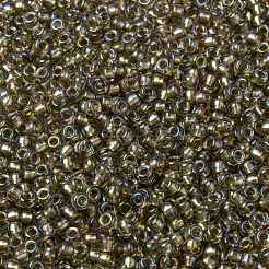 MIYUKIラウンドロカイユビーズ  日本製シードビーズ  （rr3540)ファンシーライニングシャンパン  8/0  3mm  穴：1mm  約422~455PCS /ボトル  10 G /ボトル&nbsp;SEED-JP0009-RR3540