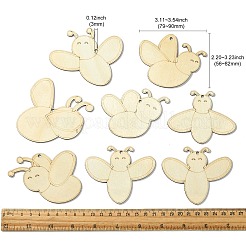 8 шт. 8 стиля подвесные украшения из дерева в форме пчел&nbsp;DIY-CJC0015-01