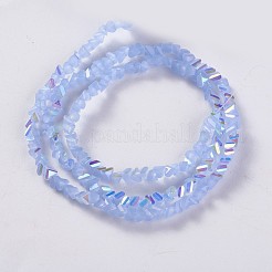 電気メッキガラスビーズセット  ABカラーメッキ  三角形  ミックスカラー  2.2~3x3~4.7x2~3mm  穴：0.7mm  約150~155個/連  10.2