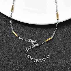 Ожерелья из цепочек-колонн из нержавеющей стали 304 для женщин и мужчин NJEW-A058-01GP