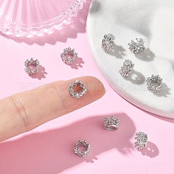 Messing Micro Pave klare Zirkonia europäische Perlen&nbsp;XGRQ4G919-685P