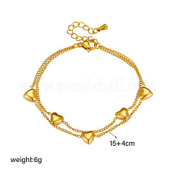 Doppellagige Armbänder aus Edelstahl 304 mit Panzerkette&nbsp;WG76D98-01