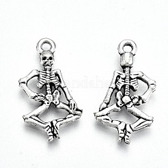 Tibetischer stil Aluminium Anhänger & Charms&nbsp;TIBE-S323-057AS-RS