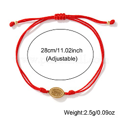 Braccialetti regolabili in ottone con maglie religiose e cordino rosso intrecciato&nbsp;VT1311-4