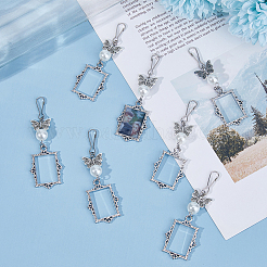 2 комплект подвесных украшений в виде бабочек и картин в тибетском стиле из сплава&nbsp;HJEW-UN0001-15