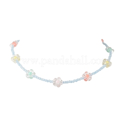 Ожерелья из акриловых и стеклянных бусин в виде цветов для женщин&nbsp;NJEW-JN05291-03